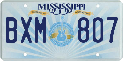 MS license plate BXM807