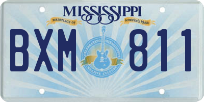 MS license plate BXM811