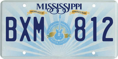 MS license plate BXM812