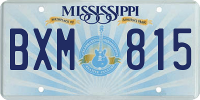 MS license plate BXM815