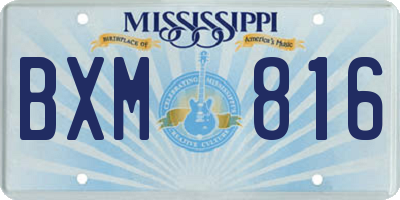 MS license plate BXM816