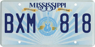 MS license plate BXM818