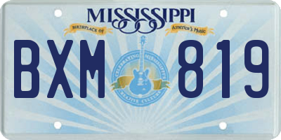 MS license plate BXM819