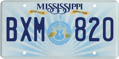 MS license plate BXM820