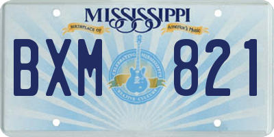 MS license plate BXM821