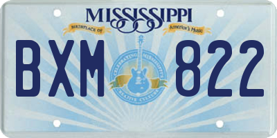 MS license plate BXM822