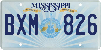 MS license plate BXM826