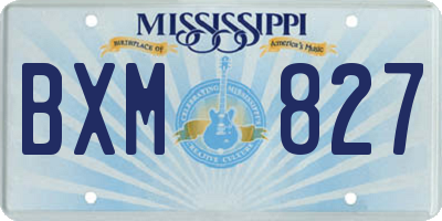 MS license plate BXM827