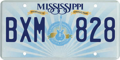 MS license plate BXM828