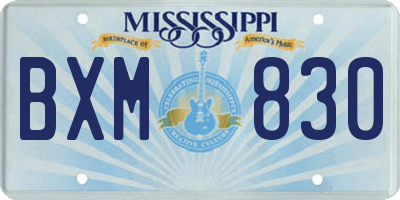 MS license plate BXM830
