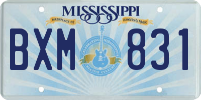MS license plate BXM831