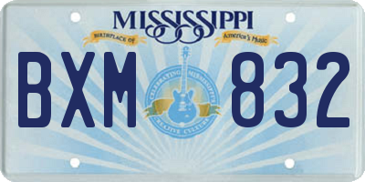 MS license plate BXM832