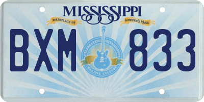 MS license plate BXM833