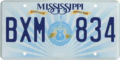 MS license plate BXM834