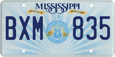 MS license plate BXM835