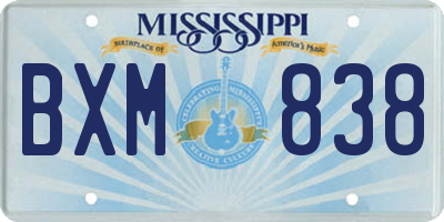 MS license plate BXM838