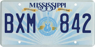 MS license plate BXM842