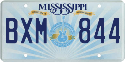 MS license plate BXM844