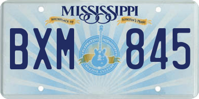 MS license plate BXM845