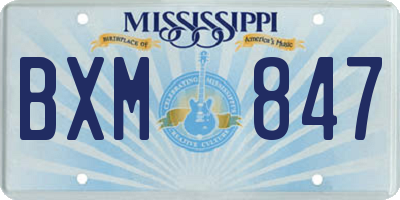 MS license plate BXM847