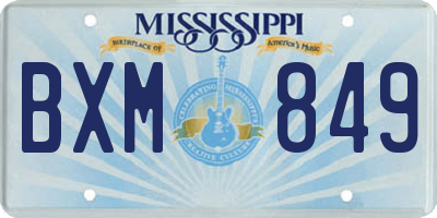 MS license plate BXM849