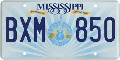MS license plate BXM850