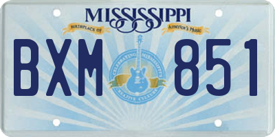 MS license plate BXM851
