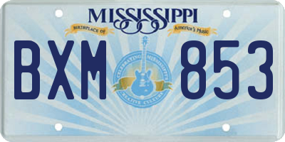 MS license plate BXM853