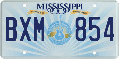 MS license plate BXM854