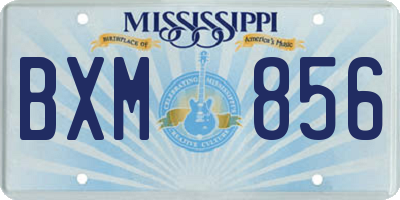 MS license plate BXM856