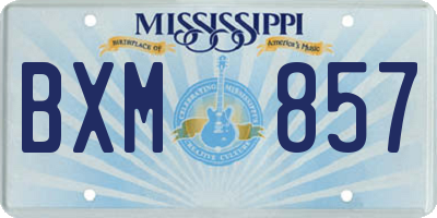 MS license plate BXM857
