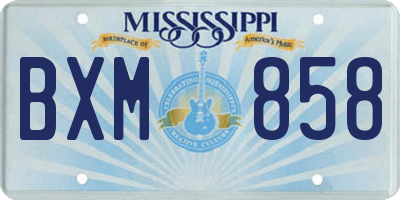 MS license plate BXM858