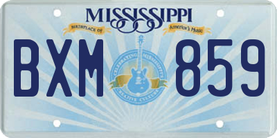 MS license plate BXM859
