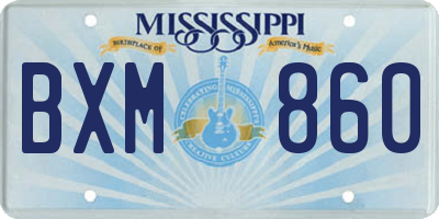 MS license plate BXM860