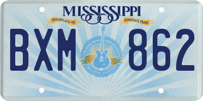 MS license plate BXM862