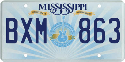 MS license plate BXM863