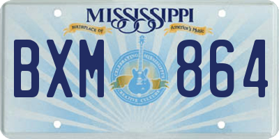 MS license plate BXM864