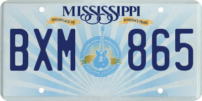 MS license plate BXM865