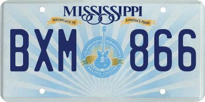 MS license plate BXM866