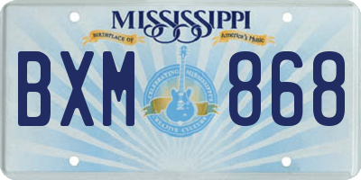 MS license plate BXM868