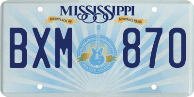 MS license plate BXM870