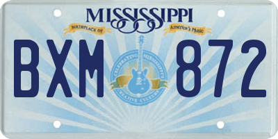 MS license plate BXM872