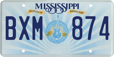 MS license plate BXM874
