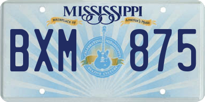 MS license plate BXM875