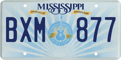 MS license plate BXM877