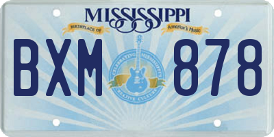 MS license plate BXM878