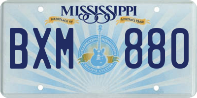 MS license plate BXM880