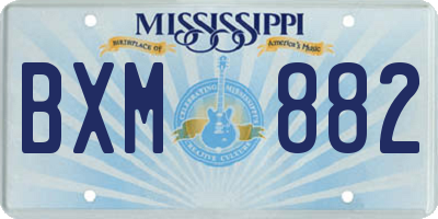 MS license plate BXM882