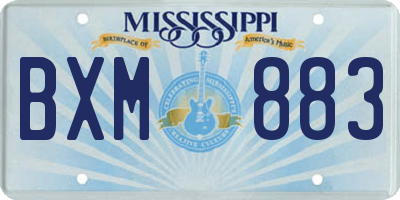 MS license plate BXM883