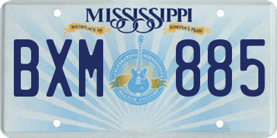MS license plate BXM885